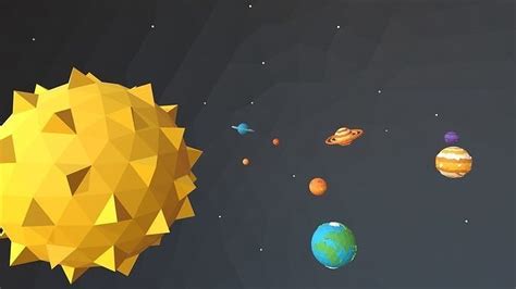 Cartoon Low Poly Solar System D Model Cgtrader