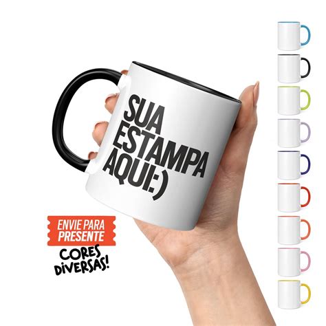 Caneca xícara de cerâmica porcelana personalizada sua arte e