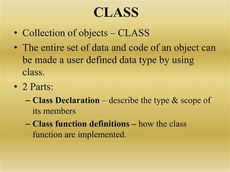 Functions Classes And Objects In C Ppt Free Download