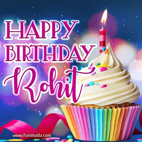 Happy Birthday Rohit - Lovely Animated GIF — Download on Funimada.com