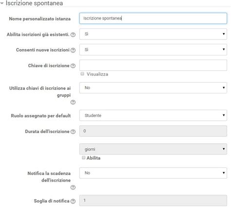Modalità di iscrizione al corso: Iscrizione Spontanea