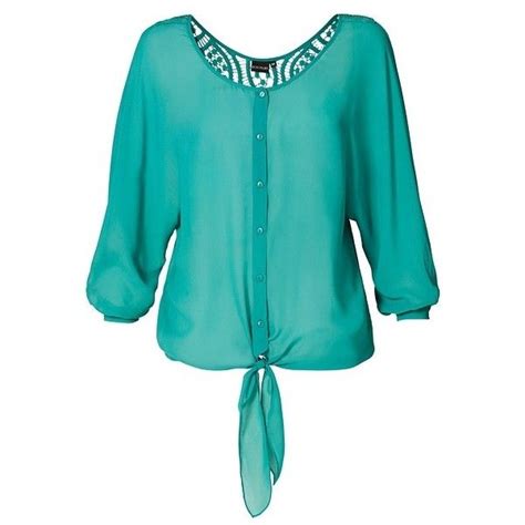 Tie Front Blouse 38 Liked On Polyvore Featuring Tops Blouses