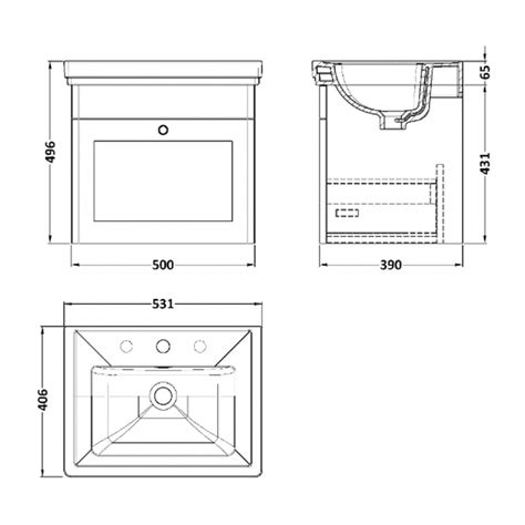 Nuie Classique Vanity Unit 500mm Clc891a Satin Green