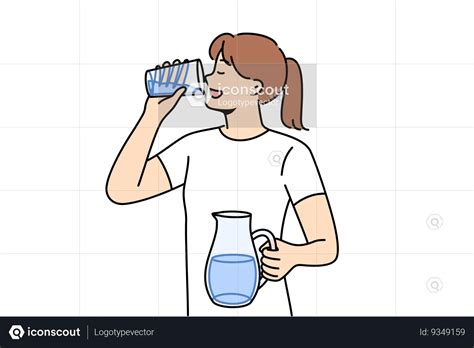 Woman Drinking Clean Water From Glass To Refresh Herself And Saturate