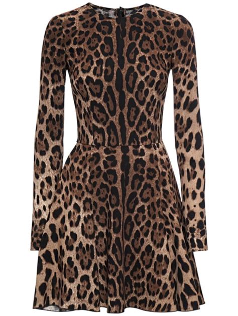 Leopard Print Cady Mini Dress Dolceandgabbana Women Luisaviaroma