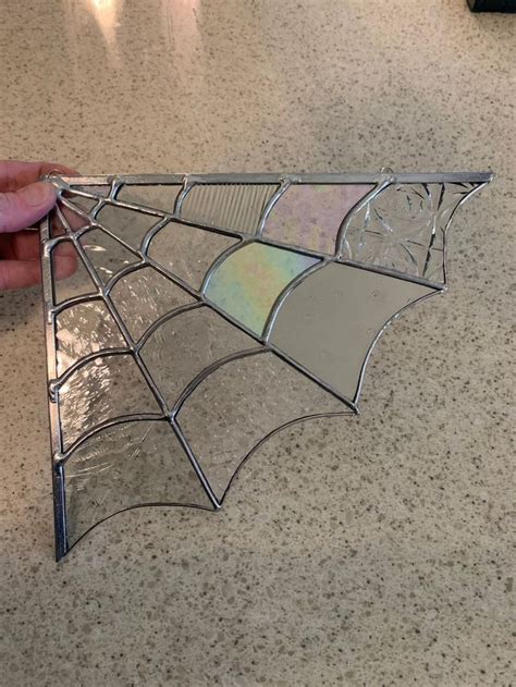 X Stained Glass Spiderweb Spiderweb Stained Glass Halloween Decor