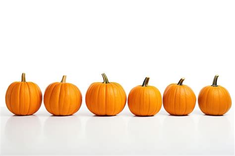 Premium Ai Image Several Isolated Halloween Pumpkins On White Background