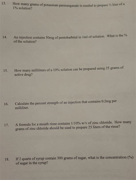 Solved 13 How Many Grams Of Potassium Permanganate Is Chegg