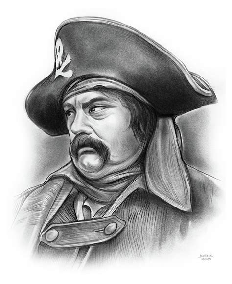 Salty Pirate Pencil Drawing By Greg Joens