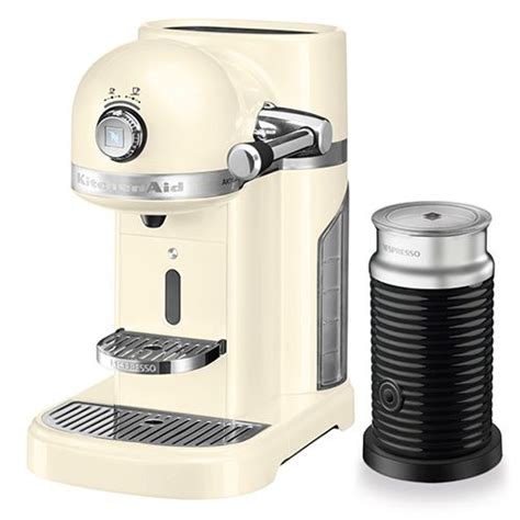 Kitchenaid Artisan Nespresso Almond Cream Coffee Maker Aeroccino