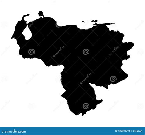 Venezuela Map Silhouette Vector Illustartion Stock Vector - Illustration of drawing, regional ...