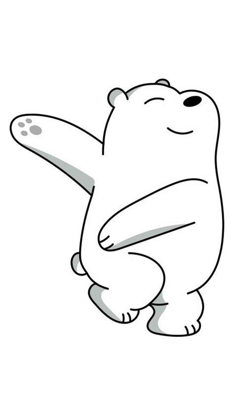 A Drawing Of A Polar Bear Sitting On Its Hind Legs With One Foot Up And