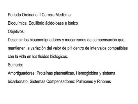 Equilibrio Ácido Base En Quìmica Introducción A La Química Ppt