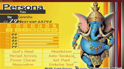 Hello This Is Persona 4 Golden Ultimate Ganesha Build Almost Done