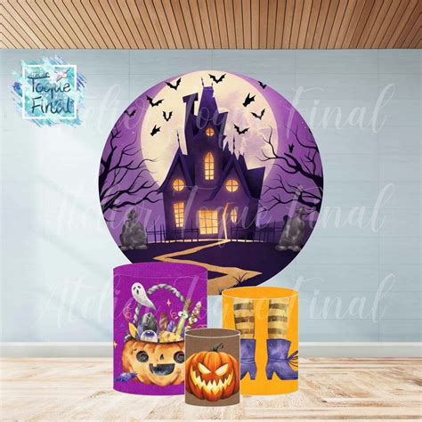 Kit Painel Sublimado Capa De Cilindro Halloween Elo