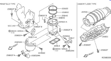 2001 Nissan Sentra Exhaust Diagram