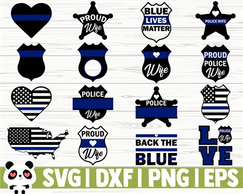 Police Wife Svg Monogram Svg Police Badge Svg Police Etsy