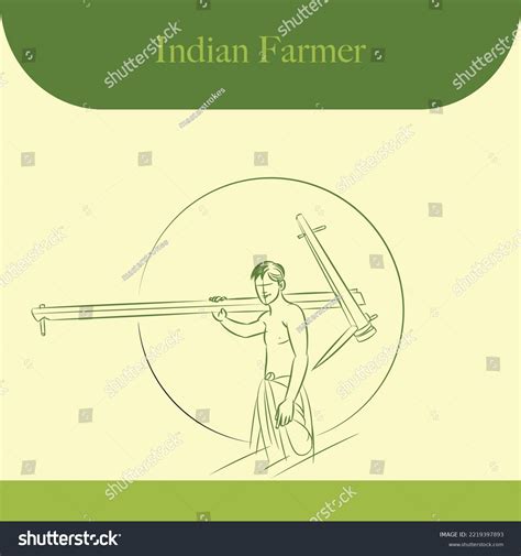 Indian Farmer Line Drawing Vector Illustrations Stock Vector Royalty Free 2219397893