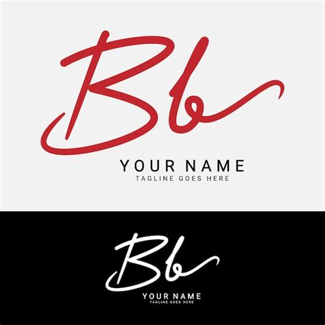 Premium Vector Bb Initial Letter Logo Alphabet Bb Handwritten