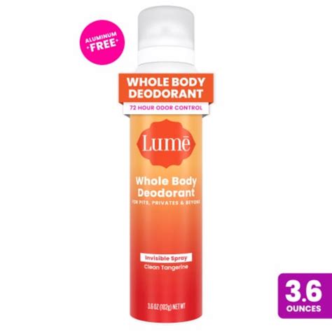 Lume Womens Whole Body Invisible Deodorant Spray Clean Tangerine