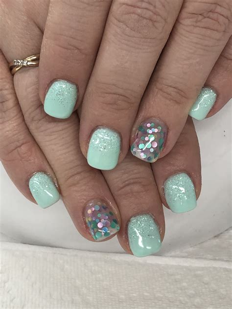 Spring Gel Nails Light Elegance Morning Swim Play Date Bubbles Gel