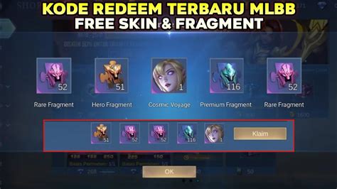 Cara Mendapatkan Skin Fragment Skin Gratis Mobile Legends Kode