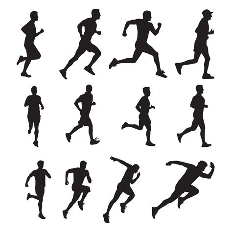 Running Man Silhouette Collection Set 12252637 Vector Art At Vecteezy