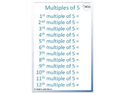 Multiples Of 5 Maths With Mum