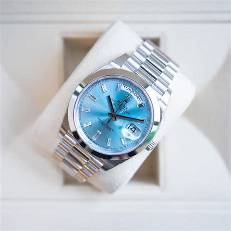 Rolex Day Date Platinum Ref Ice Blue Dial