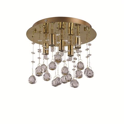 Ideal Lux Moonlight Plafoniera Oro Cristallo Ottico Lampada It