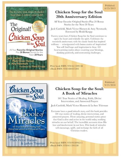 Pdf Chicken Soup For The Soul 20th Anniversary Edition · Inspiration