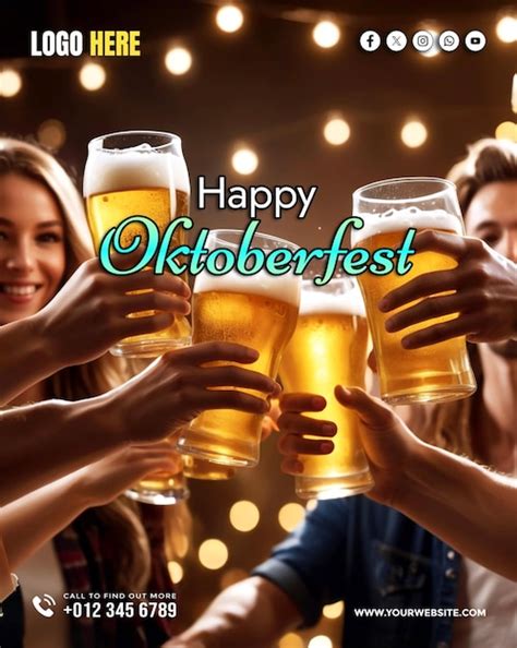 Premium PSD Oktoberfest Social Media Banner And Poster Template