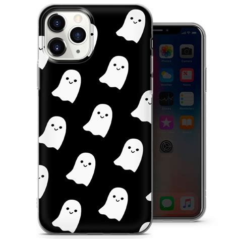 Cartoon Ghosts Phone Case Cute Halloween Ghost Pattern Cover Etsy