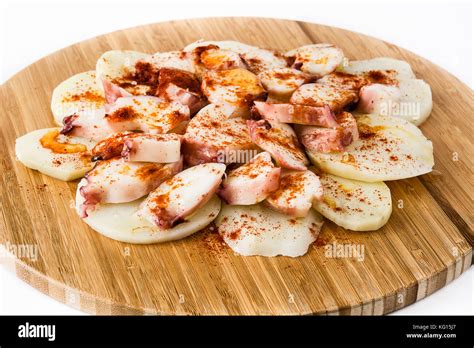 Pulpo A La Gallega Galician Octopus Isolated On White Background