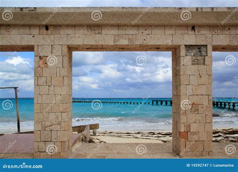 Damaged Pier And Beach After Hurricane Tropical Stock Image Image Of
