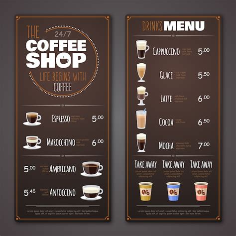 Coffee Shop Menu Template Free