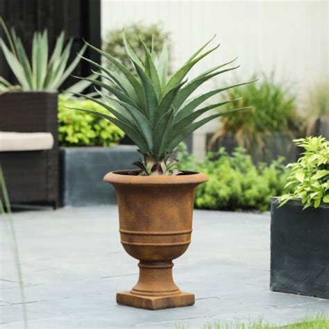 Luxen Home In H Rustic Brown Urn Mgo Planter Kroger