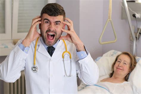 Stressed Doctor Screaming Stock Photo Image Of Medicine 20538664