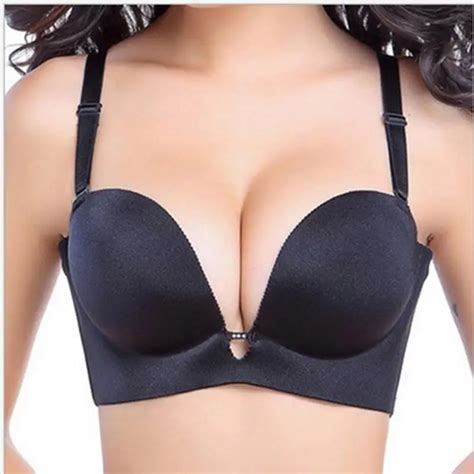 Deruilady Super Push Up Bra Half Cup Sexy Backless Strapless Underwear Brassiere Plus Size C Cup