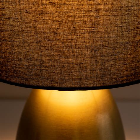 Aurum Table Lamp Fabric Lampshade Blackgold Lightsie