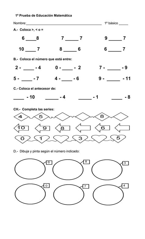 Prueba De Educaci N Matem Tica Al Pdf