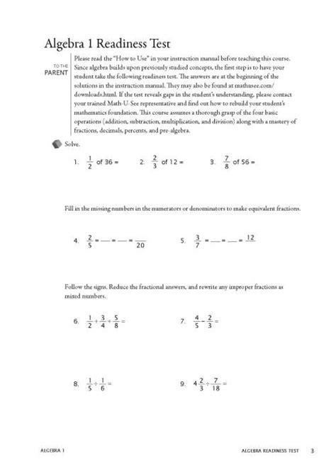 Mathematics Rsa Algebra 1 Student Workbook Math U See For Sale In