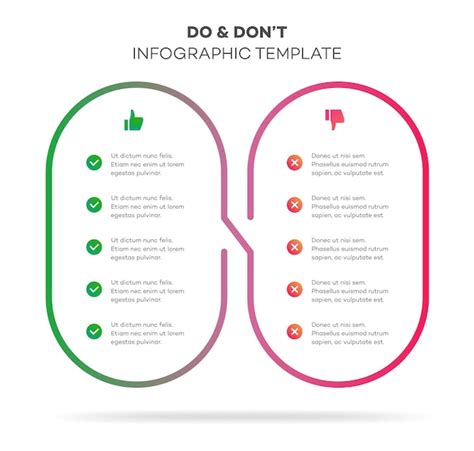 Premium Vector | Do and dont infographic template vector rounded frame colorful style10 eps