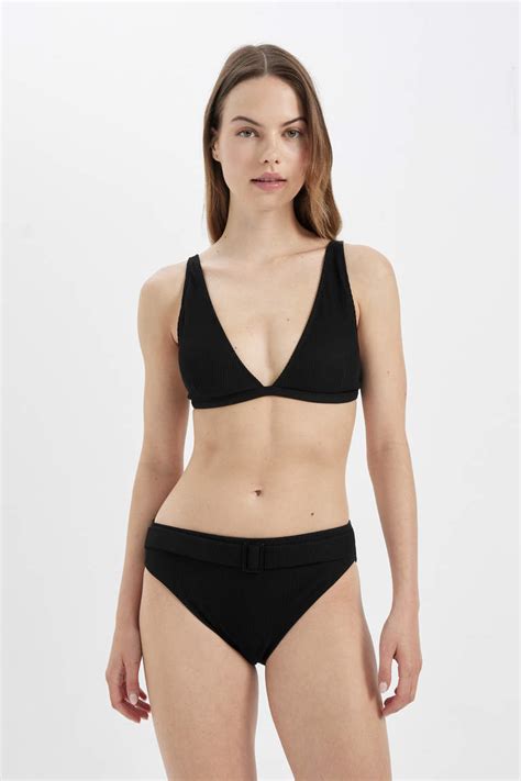 Siyah Kadın Fall in Love Regular Fit Ribana Bikini Alt 3081904 DeFacto