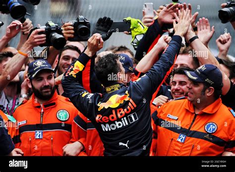 Race Winner Daniel Ricciardo Aus Red Bull Racing Celebrates In Parc