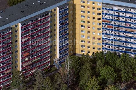 Luftbild Leipzig Balkon Und Fenster Fassade An Der Plattenbau