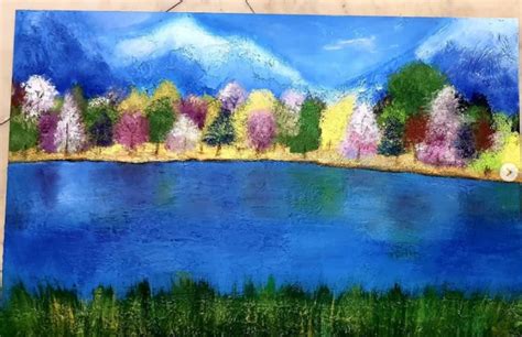 Beautiful Abstract Landscape Art with heavy texture on canvas ...