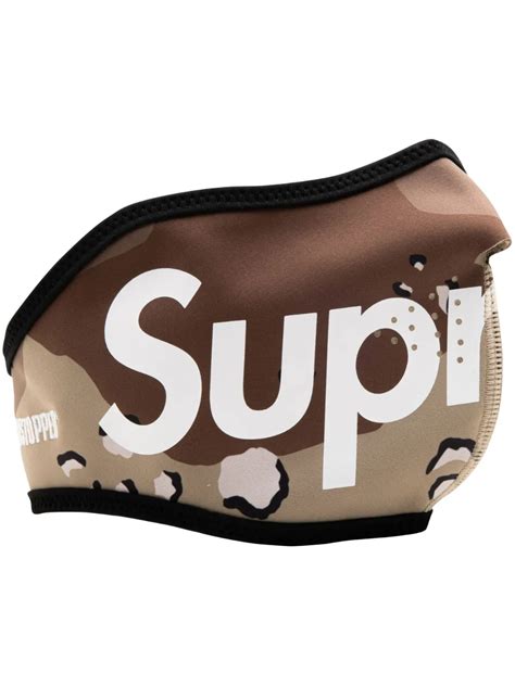 Supreme X Windstopper Camouflage Print Face Mask In Nude ModeSens