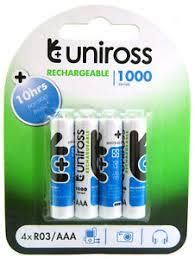 Aa Uniross Rechargeable Batteries Capacity Mah Voltage At