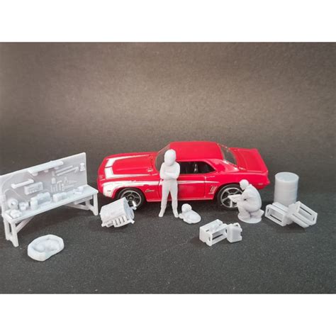 Miniatura Kit Set Oficina Escala 1 64 Hot Wheels Diorama Maquete Ou Escala 1 87 HO Shopee Brasil